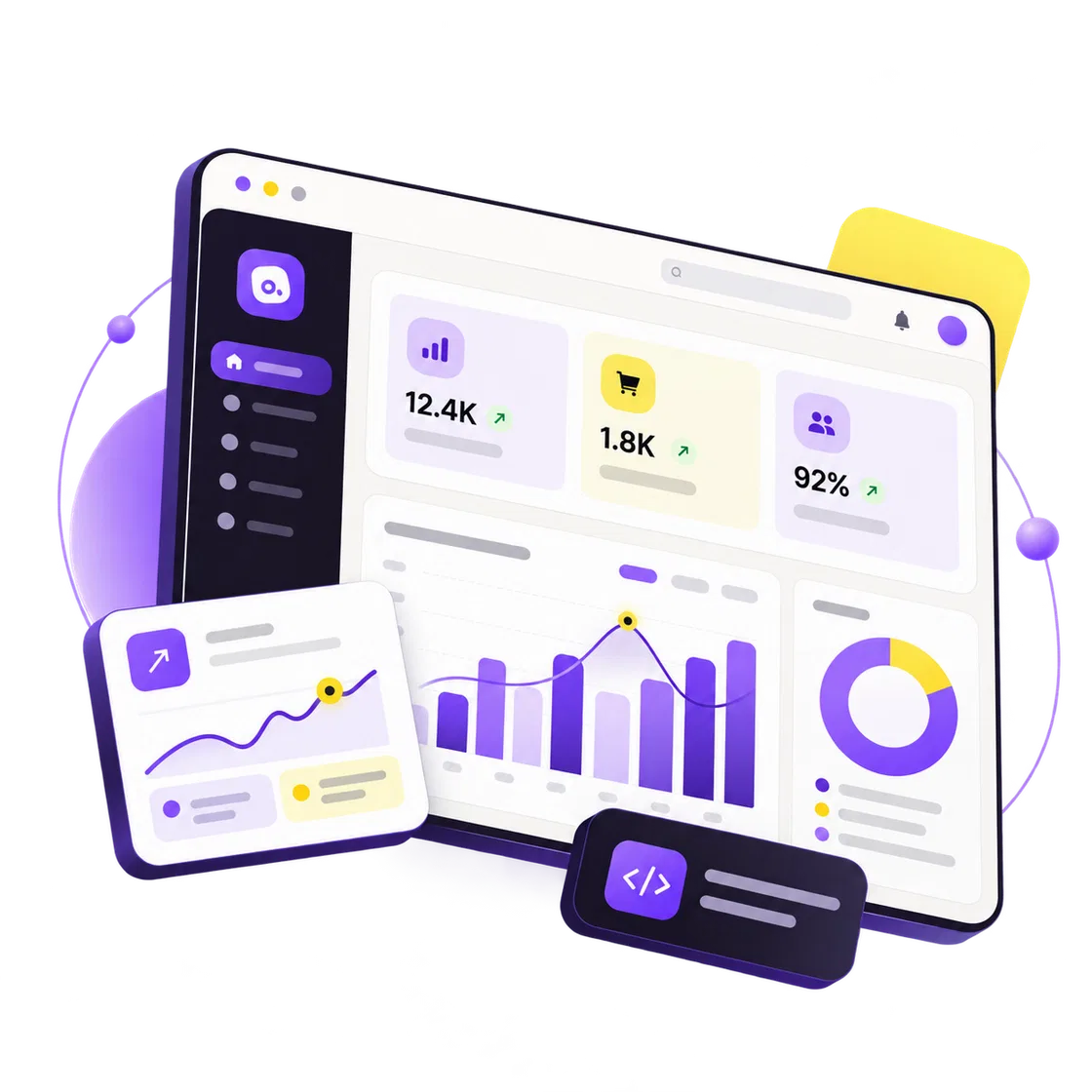 SaaS dashboard concept for AI integration and automation