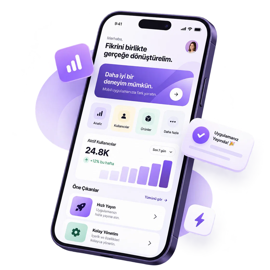 Mobile app interface concept on a smartphone
